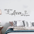 Love Quotes Wall Stickers for Bedroom: Inspirational Couples Romantic Marriage Wall Decals - Family Bathroom Home Vinyl Art Wall Decor - All of Me Loves All of You 25" X 7"