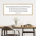 Christian Wall Decor The Lord Himself Will Go Before You He Will Be With You Deuteronomy 3:18 Sign 32"×12" Bible Verse Scripture Sign Large Rustic Wall Hanging Art (Wood)