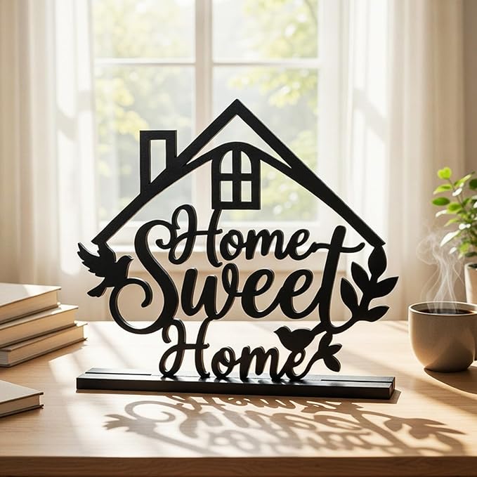 Geetery Inspirational Table Centerpieces Wooden Home Sweet Decorative Sign Motivational Decor Farmhouse Table Decor for Living Room Kitchen Office Housewarming Gifts Supplies Decoration(Home Sweet)