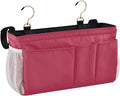 Strawberry Red Bedside Caddy Storage Bag Bedside Organizer for College Dorm Top Bunk Bed Organizer Caddy Hanging Shelf 6 Pockets with Hooks for Glasses Book Tablet Holder
