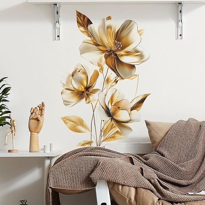 TUOKING Flowers Wall Stickers Decor,Removable Wall Murals Peel and Stick Modern Wall Art Decal Home Decor for Kitchen,Bedroom,Living Room