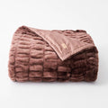 EVERGRACE Luxurious Soft Faux Rabbit Fur Throw Blanket, Cozy Fuzzy Plush Warm Throws for Couch Bed Sofa Chair Home Decor, Ruched Bubble Fluffy Blanket with Reversible Velvet, 60" x 80", Mocha Brown