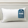 Phantoscope 12x20 Pillow Inserts, Decorative Throw Pillow Inserts with 100% Cotton Jacquard Cover, Virgin Fiber Pillow Sham Stuffer, Lumbar Square Couch Cushion Pillows, Pack of 1, 12x20 Inch