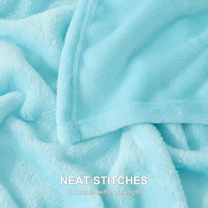 Hansleep Fleece Robin Egg Blue Throw XL Blanket, Super Soft Flannel Fuzzy Plush Cozy Blanket for All Seasons, Robin Egg Blue, Throw XL 50x70 Inches