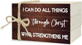 Decorative Books for Home Decor, Wood Book Stack for Table Decor, I Can Do All Things Through Christ Who Strengthens Me Decoration Books for Office Shelf, Farmhouse Stacked Books Decoration (L73)