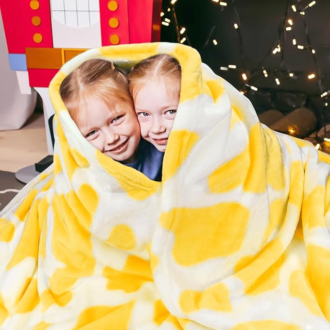 Yellow Fleece Blanket Lightweight Soft Throw Blanket for Couch Sofa Bed All Seasons 50x60 inches Yellow Gifts for Girls Women Birthday