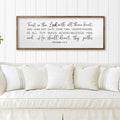 TQianJiang Trust in the Lord With All Thine Heart Bible Verse Wall Decor, 40"X15" Christian Scripture Inspirational Quotes Proverbs 3:5-6 Sign, Faith Motivational Large Religious Christ Prayer Wall Art (Wood)