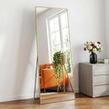DUMOS Full Length Mirror 21"x 56.5" for Bedroom, Full Body Mirror with Stand, Hanging or Leaning for Wall, Aluminum Alloy Thin Frame Floor Standing for Living Room, Long, Gold