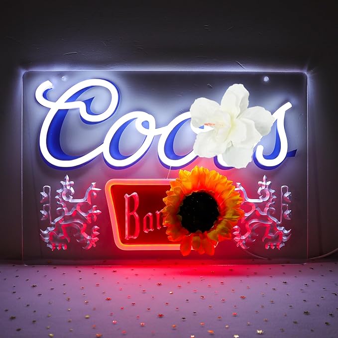 JFLLamp Beer Neon Signs for Wall Decor Crs Banquet Neon Lights for Bedroom Led Signs Suitable for Dormitory Man Cave Christmas Gift