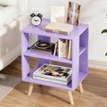 Night Stand, Purple Nightstand, Modern End Table with Open Storage, 2-Tier Wooden Bedside Table for Small Space, Living Room, Bedroom