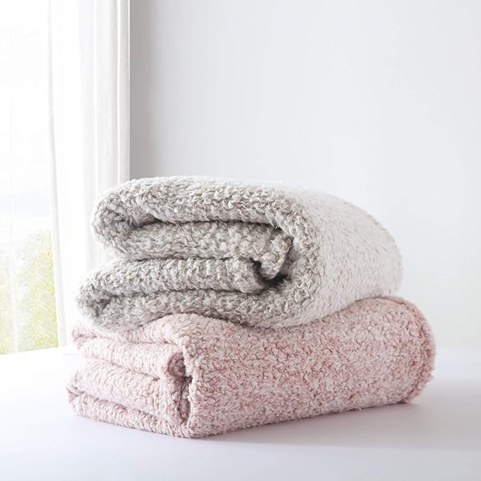 Ultra Soft Cozy Sherpa Throw Blanket, 2 Tones Ombre Light Brown Pattern Reversible, Light Weight Warm Decorative Boho Style Throw Blanket Cover for Sofa, Couch, Bedroom,Travel, 60”x80”