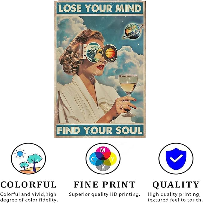 Girl Planet Funny Metal Tin Sign Aluminum Metal Signs Retro Metal Sign Bar Cafe Room Country Farmhouse Bathroom Family 8X12 Inch
