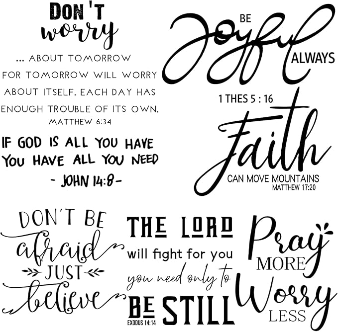 BBTO Bible Verse Wall Stickers Inspirational Quote Wall Decals Religious Motivational Scripture Sticker Peel and Stick for Bedroom Living Room Office Bathroom(Be Joyful)