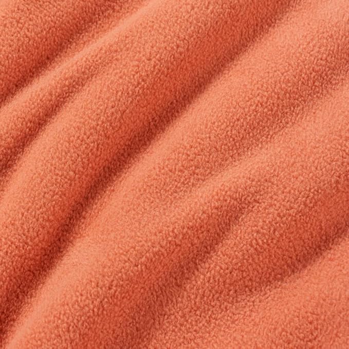 Berkshire Blanket Microfleece Queen Size Bed Blanket Amberglow Orange, Lightweight Soft Breathable Plush Micro Fleece Blanket for Bed Couch Sofa, 90x90 Inches