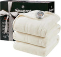 Beautyrest Heated Blanket, Electric Blanket, Soft, Warm, Reversible Plush - Sherpa Heating Blanket with 20 Heat Settings, 1-10 hrs Timer Auto Shut Off, Machine Washable, Full (84 inx80 in), Ivory