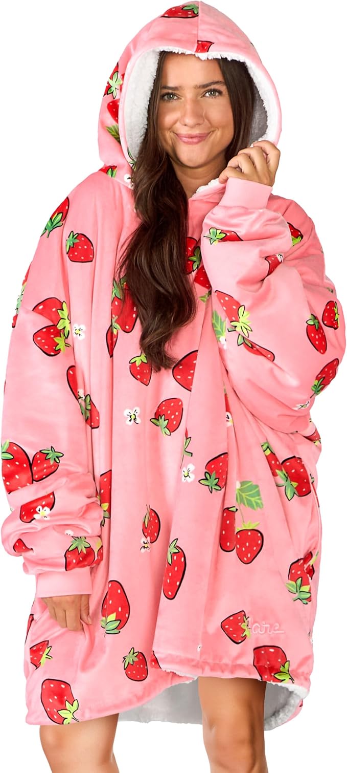 Bare Home Wearable Blanket Hoodie - Soft Plush Sherpa - Warm and Cozy - Oversized Wearable Blanket - Adult & Kid Sizes