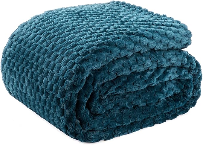 FY FIBER HOUSE Oversized King Blanket 120" x120" Seamless Extra Large Bed Blanket 10' x 10' Super Soft Plush Fuzzy Huge Blankets for Couch Office Sofa, Storm Blue