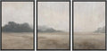 MUDECOR Framed Wall Art Print Set Serene MeadowTranquil Landscape with Foggy Fields and Distant Trees Illustrations Realism Decorative for Living Room, Bedroom, Office - 16"x24"x3 Black