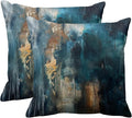 Britimes Throw Pillow Covers Modern Home Art Decor, 20 x 20 Inches Set of 2 Pillow Cases Decorative, Abstract Oil Painting Pillowcases for Bedroom, Living Room, Cushion Couch Sofa, Teal Black