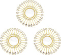 Gold Mirrors - Sunburst Valentine Wall Art, Decorative Round Mirrors for Valentine Bedroom, Living Room, Bathroom, Kitchen, Entryway, Hallway - Set of 3