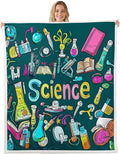 Laboratory Sherpa Blanket Chemistry Lab Fleece Blanket For Kids Teen Boys Young Man Test Tube Microscope Graffiti Blanket Throw Hippie Doodle Science Theme Fuzzy Blanket Baby 30"x40" Blue Green