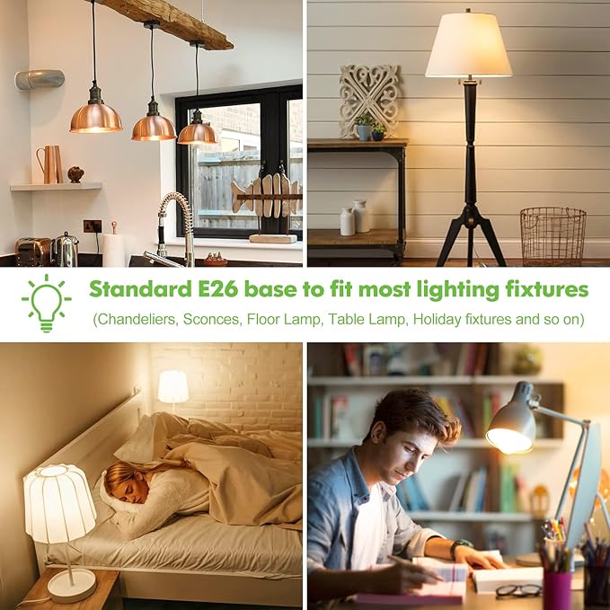 LED Light Bulbs, 100 Watt Equivalent A19 LED Bulbs, 13W 4000K Neutral White 1500 Lumens Non-Dimmable Bright E26 Edison Medium Screw Bulbs for Home Bedroom Kitchen Living Room Office Lamp, 10-Pack