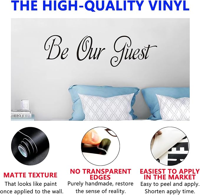 Living Room Quotes Wall Stickers: Family Bedroom Inspirational Home Vinyl Art Wall Stickers - Kitchen Door Wall Decor - Be Our Guest 35" X 9.8"