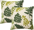 YIcabinet Pack of 2 Throw Pillow Covers,Embroidered Tree Pattern Pillow Case Soft Square Decorative Pillowcases for Home Sofa Couch 18x18 Inch