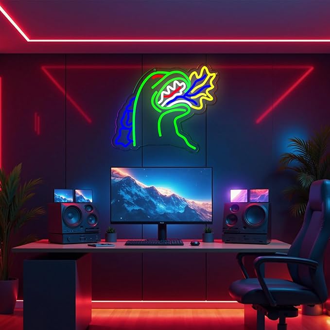 Monster Neon Sign for Wall Decor,Dinosaur Dimmable Neon Sign for Gaming Room Boys Room Decor，Powered by USB 14.3 * 12.2inch,Birthday Party Christmas Gifts