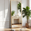DUMOS Full Length Mirror for Bedroom, 56"x15" Full Body Mirror with Stand, Hanging or Leaning for Wall, Aluminum Alloy Thin Frame Floor Standing for Living Room, Long, Gold