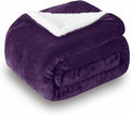SOCHOW Sherpa Fleece Throw Blanket, Double-Sided Super Soft Luxurious Plush Blanket Twin Size, Aubergine 60inch X80''