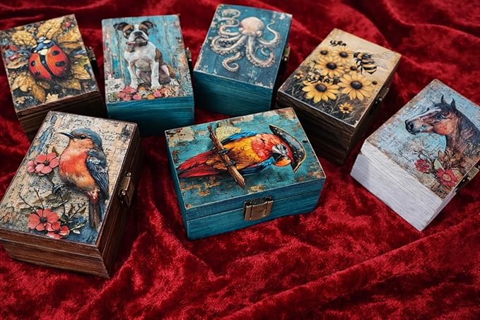 RK Collections Trinket Boxes Small Jewelry Keepsake Box (Captain Macaw Parrot)