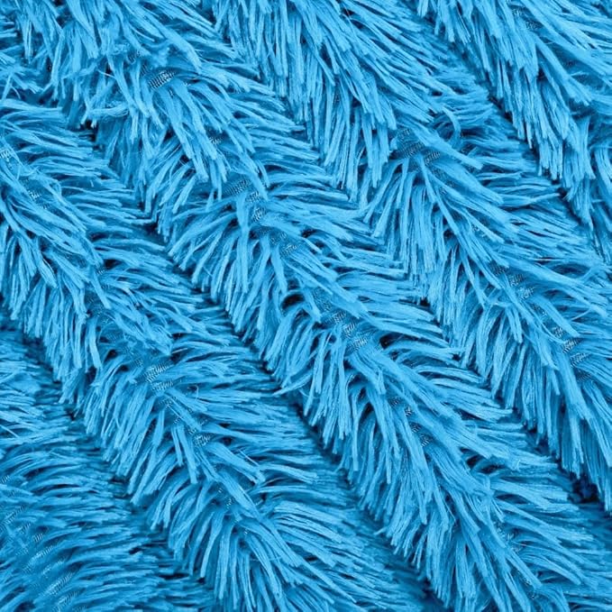 Plush Super Soft Blanket Bedding Sofa Cover Furry Fuzzy Fur Warm Throw Qulit Cozy Couch Blanket for Winter (51x63 Inches, Throw, Sky Blue)