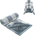 forestfish Fleece Wearable Blanket, Plaid Lap Blanket Comfy Poncho Throw with Buttons for Bed Sofa Office