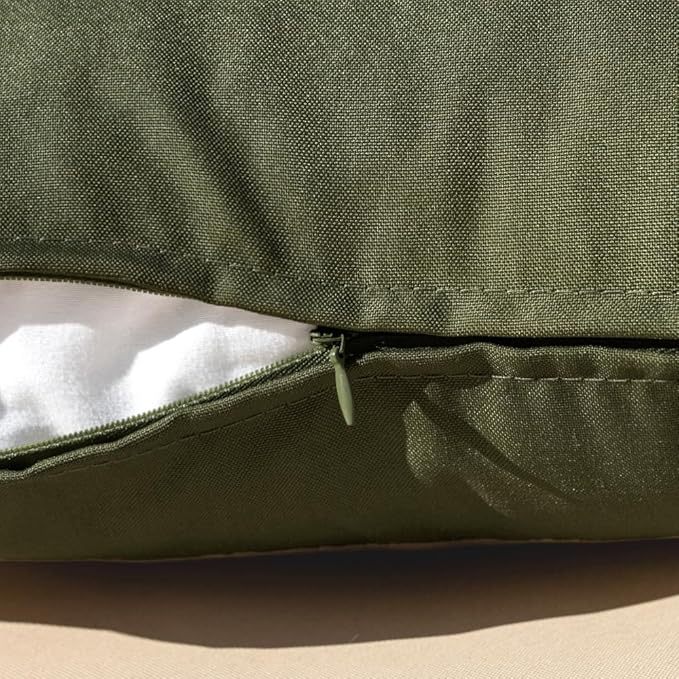 MIULEE Pack of 2 Decorative Outdoor Waterproof Pillow Covers Rectangular Garden Cushion Sham Throw Pillowcase Summer Shell for Spring Patio Tent Couch 12x20 Inch Olive