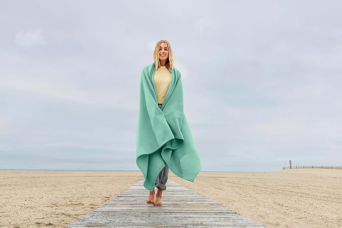MV Sport Lightweight Sweatshirt Blanket Throw – Warm & Cozy, Breathable Oversized Fleece Knit, Couch, Bed, Travel, Cold Nights, and Outdoors – Soft Light Weight Blanket 54" x 84" Gumdrop