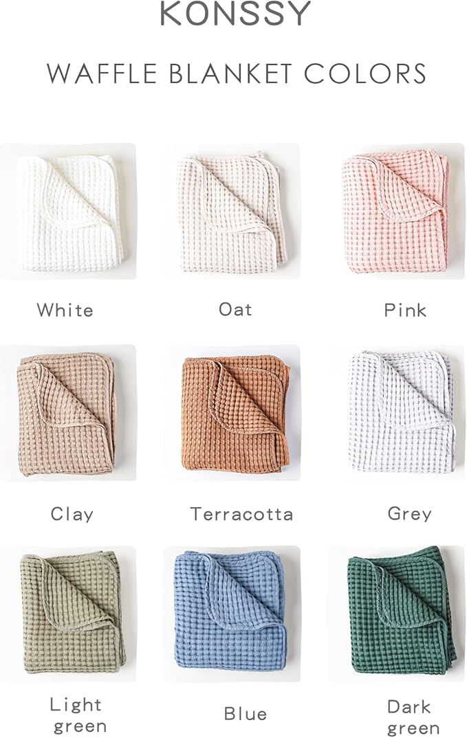 Konssy Waffle Baby Blanket - Soft & Cozy Nursery Swaddle Blanket, Lightweight Toddler Throw for Boys & Girls, Ideal for Wrapping(Brown)