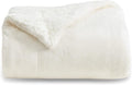 Bedsure GentleSoft Sherpa Fleece Twin Size Blanket for Couch, Non-Heated, Thick and Warm Throw for Women and Men, Soft Fuzzy Plush Twin Blanket for Spring, Cream, 60x80 Inches