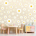 Daisy Wall Decal, 8 Sheets 96Pcs Daisy Flower Wall Stickers Peel and Stick White Flower Decals for Nursery Bedroom Home Wall Art Decorations