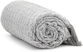 Americanflat 50x60 Throw Blanket - Soft and Breathable Cotton Throw Blanket for Couch, Bed, Chair - Decorative Blankets Perfect for Home, Office, or Outdoor Use - Grey and White Mini Diamond Design
