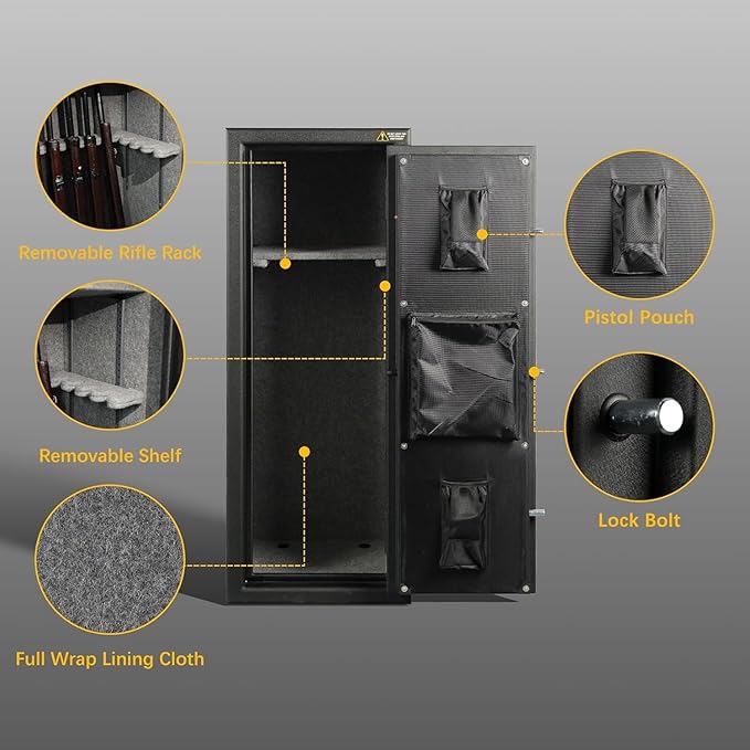 HARDROCK Gun Safe for Pistols, Biometric Wall Mounted Handgun Safe Box for Desk, Bedside,Truck，Drop Down Quick Access Security Safe with Fingerprint Keypad Lock for Home nightstand