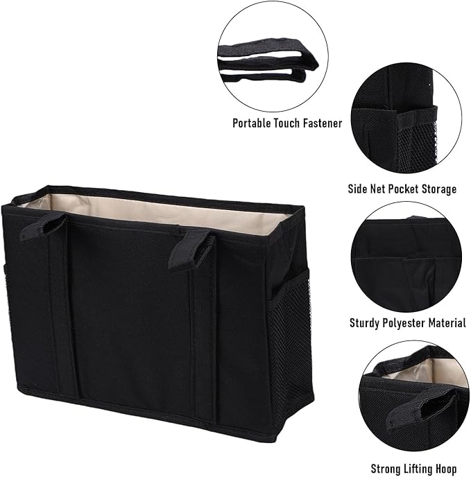Pssopp Polyester Multi Pocket Bedside Caddy Organizer with Strong Straps, Hanging Holder for Bunk Beds, Dormitory, and Hospital Beds