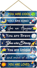 8 PCS Wood Sign Kids Room Decor (Space)