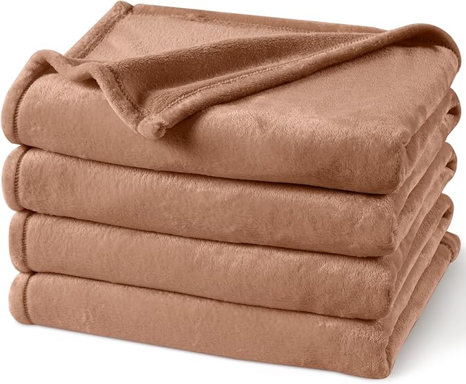PHF Ultra Soft Fleece Blanket King Size, No Shed No Pilling Luxury Plush Cozy 300GSM Lightweight Blanket for Bed, Couch, Chair, Sofa, Perfect Decorations Gifts, 108" x 90", Clay