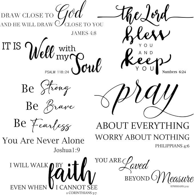 BBTO Bible Verse Wall Stickers Inspirational Quote Wall Decals Religious Motivational Scripture Sticker Peel and Stick for Bedroom Living Room Office Bathroom(Be Brave)