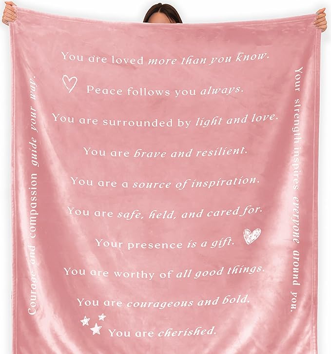 WOLF CREEK BLANKET - Gift Blanket for Women, Get Well Soon, Light & Love Compassion Throw - Super Soft Positivity Courage Inspiration Healing Support & Comfort Gift. Single Layer Fleece