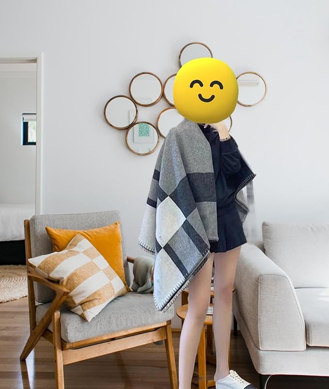h Blanket Soft Throw Blanket Faux Fleece Cashmere Plaid Warm Shawl Thick Knitted Plush Cozy Comfy for Women Throw Blanket for Sofa Couch Bed Queen King Size 55x66 in (Light Grey)
