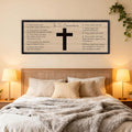 Ten Commandments Rustic Bible Verse Framed Wall Art 40" x 15" Black Religious Christian Slogan Representing God Jesus Christ Prayer Vintage Holy Inspirational Catholic Scripture Decor