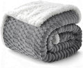 Sherpa Throw Blanket for Couch Flannel Cozy Soft Thick Blanket Warm Twin Blanket for Bed Fleece Home Decor Gifts, Z01 - Gray, 60"*80"