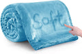 MOONLIGHT20015 Silk Touch Warm Fleece Throw Blankets - 400 GSM Throws for Sofa Fluffy Blanket Bed Throw for Bedroom, Couch, Travel (Light Blue, King 108" x 90")